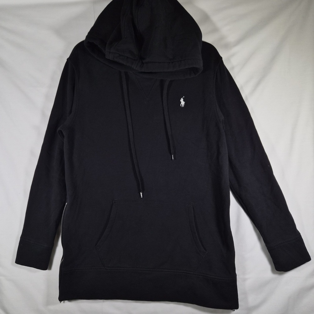 Polo Ralph Lauren Women's M Black Hoodie Side Zip Pullover Pony Logo